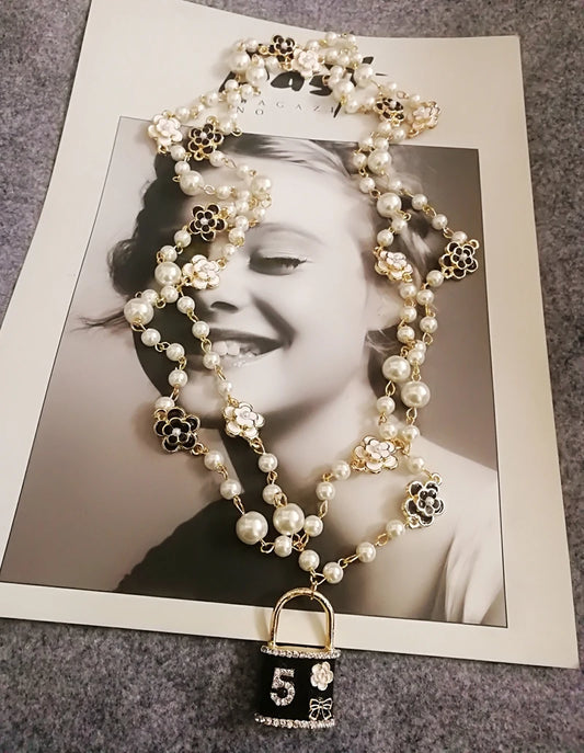 Women  Long Pearls  Sweater Chain  Necklace Accessory  For Party Jewelry