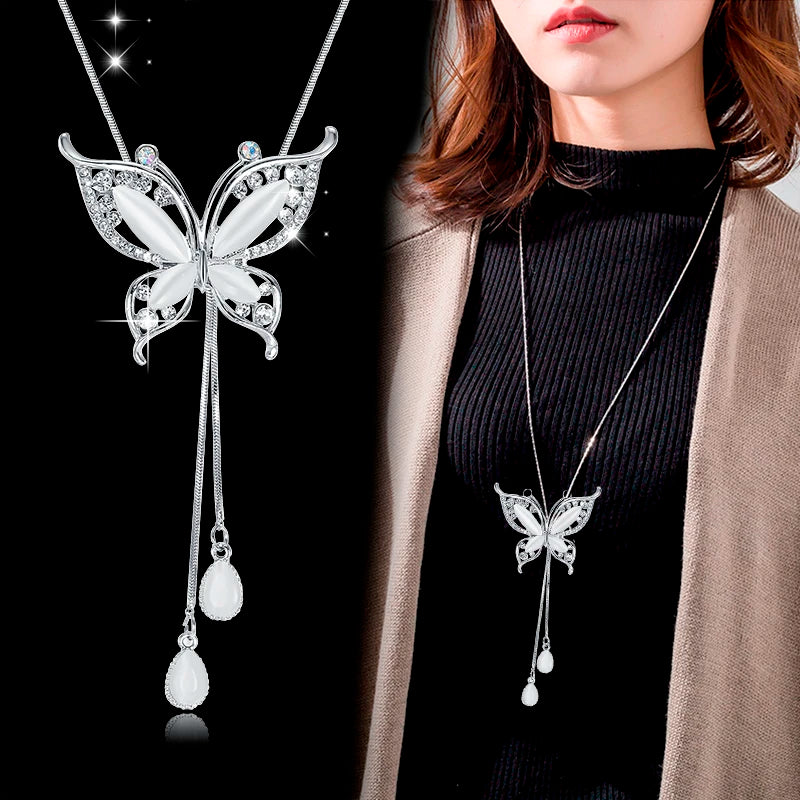 Long Necklaces & Pendants Fashion Geometric Crystal Statement Necklace For Women Collier Femme Pearl Choker Jewelry 2022