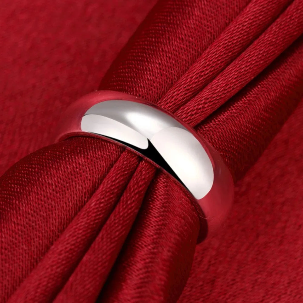 Wholesale High Quality 925 Sterling Silver Rings Fashion Simple Round Circle Rings For Women Party Jewelry Size 5 6 7 8 9 10