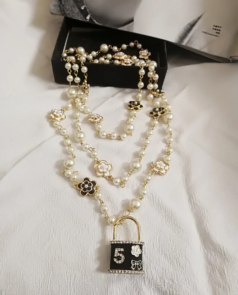 Women  Long Pearls  Sweater Chain  Necklace Accessory  For Party Jewelry