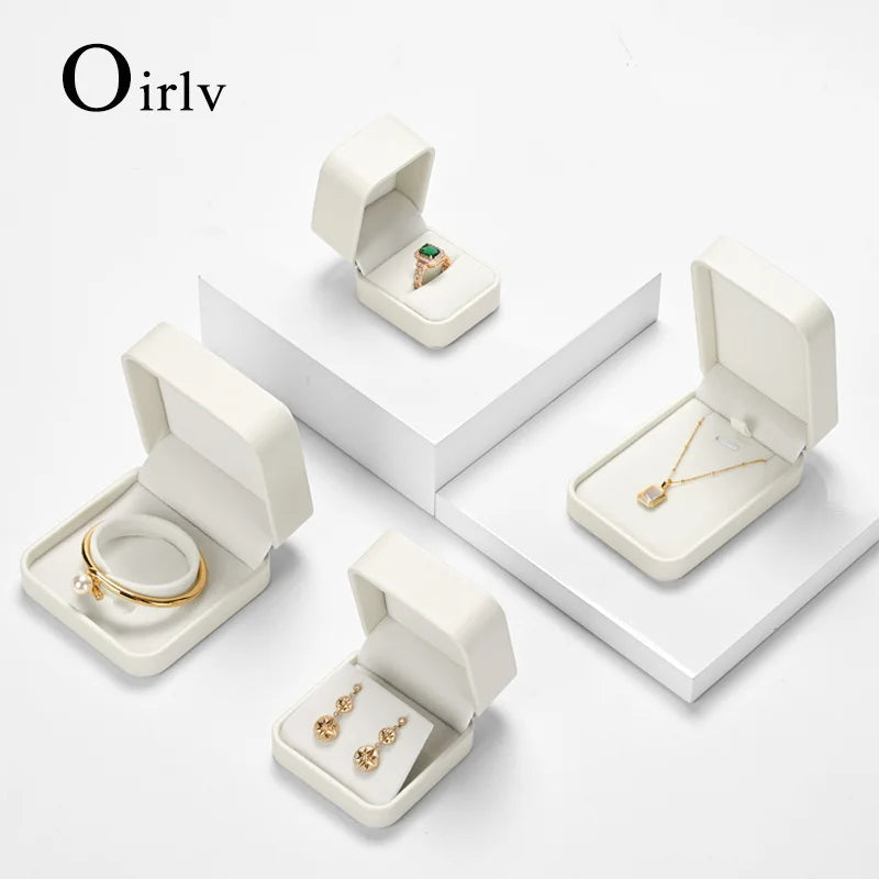 Oirlv Jewelry Ring Box Jewelry Organizer Ring Earrings Necklace Pendant Bracelet Storage Box Packaging Box Gift Case for Wedding