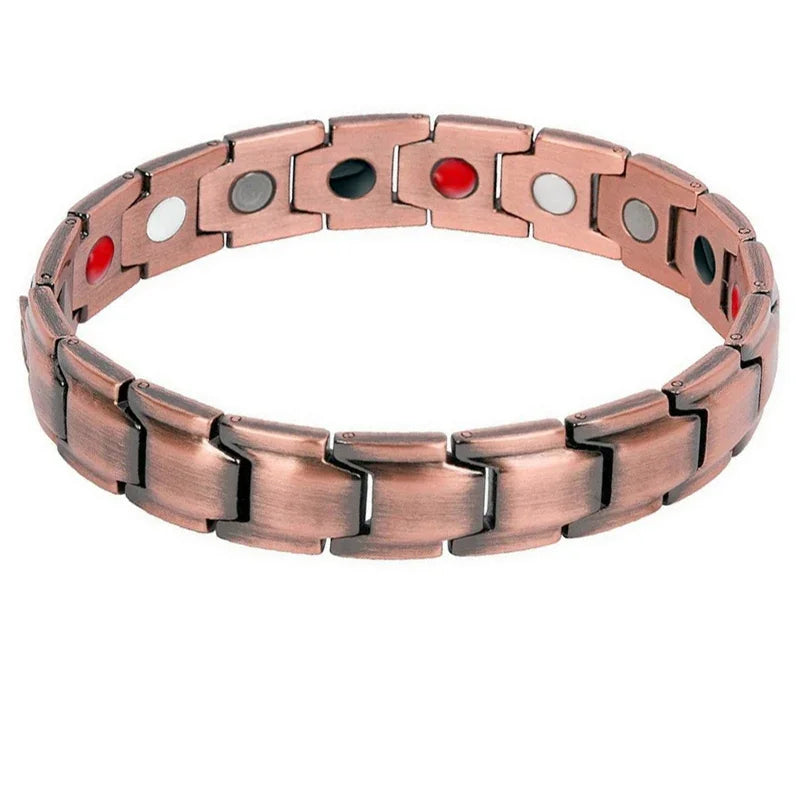 Men Pure Copper Bracelet Health Energy Germanium Magnetic Bracelet Vintage Hologram Chain Link Bracelets for Women Arthritis