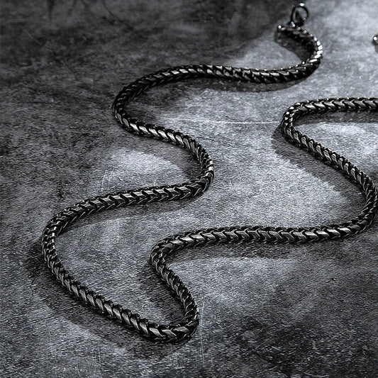 Men Goth chain Male Stainless Steel Trend Personality Keel Necklace For boyfriend brother fashion punk party long chain wholesal