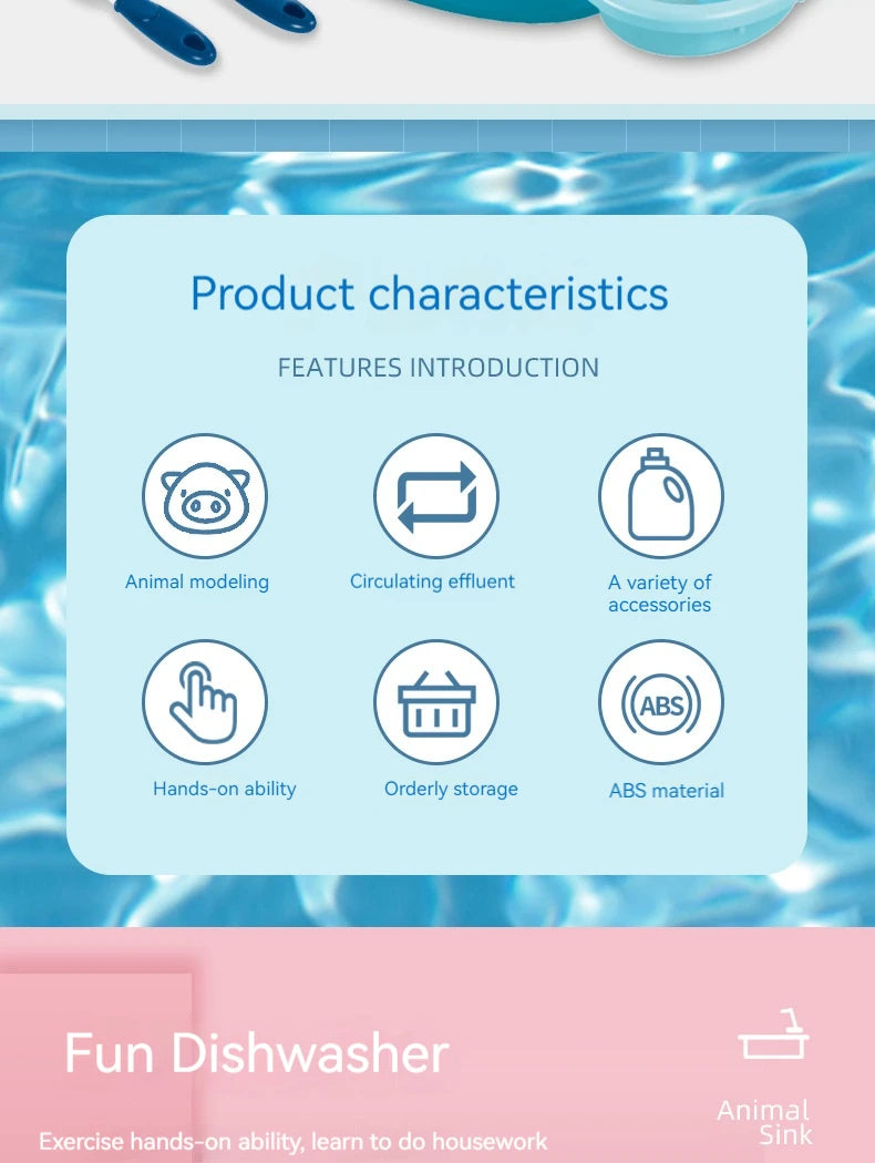 Children Play House Simulated Kitchen Dishwasher Sink Hand Basin Electric Circulating Water Kitchen Set Boy Girl Idea Kids Toys