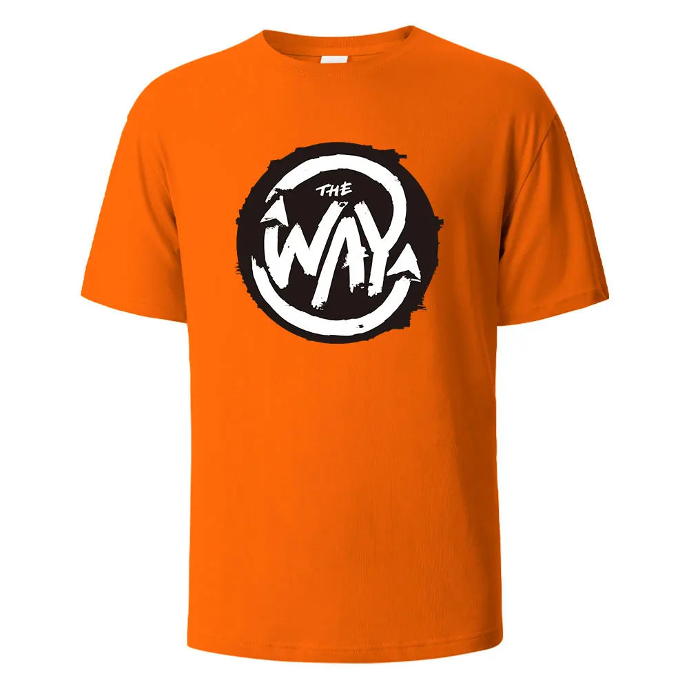 Men's Printed T-Shirt The Way Streetwear 100%Cotton Tops For Men Women Summer Breathable Short-Sleeved Casual O-neck Basic Tees