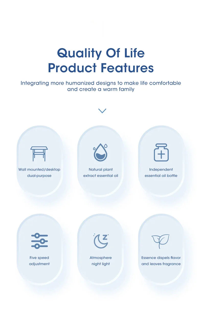 Automatic Home Fragrance Machine Essential Oil Diffuser Nebulizer Perfume Scent Machine for Kitchen and toilet deodorization