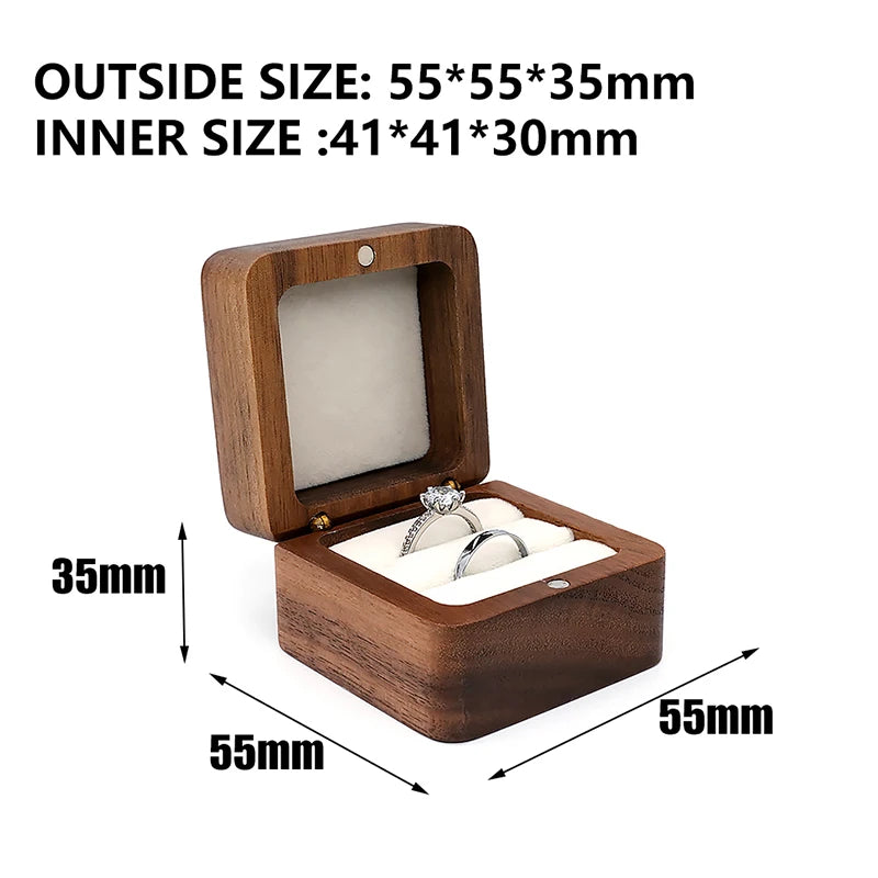 Wood Jewelry Box Wedding Ring Box Earring Rings Organizer Box Gift Package Case Portable Jewelry Organizer