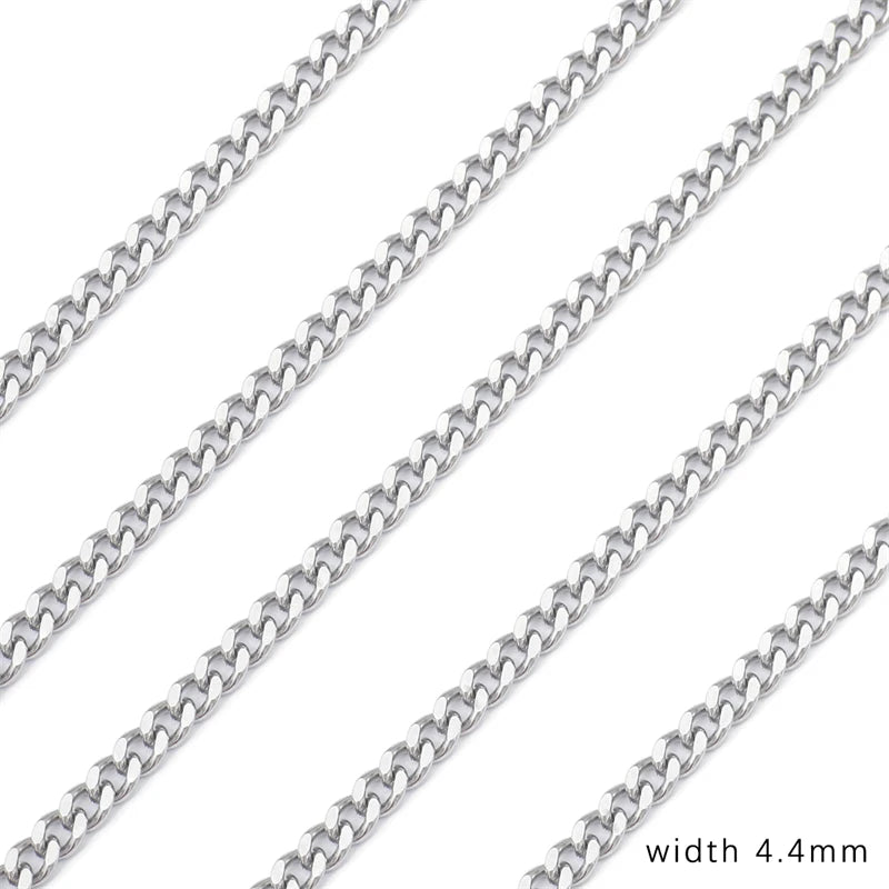 1M Stainless Steel Chain for Men Women Curb Cuban Link Chain DIY Basic Punk Choker Necklace Bracelet Hip Hop Male Jewelry Gift