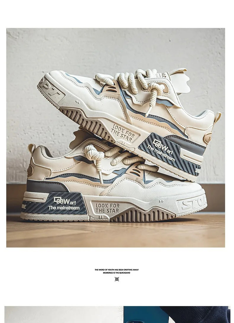 2025 New Men's Shoes Summer Versatile Thick soled Casual Flat Shoes Anti slip Youth Sports Trendy Shoes