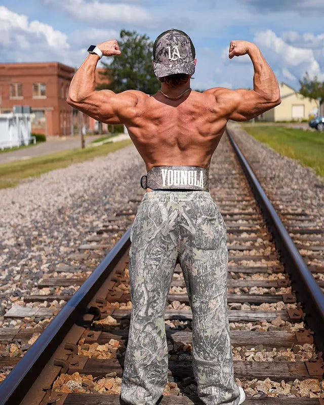 Men's pants New style Spring American digital camouflage print sports fitness Trousers loose and versatile wide-leg pants Man