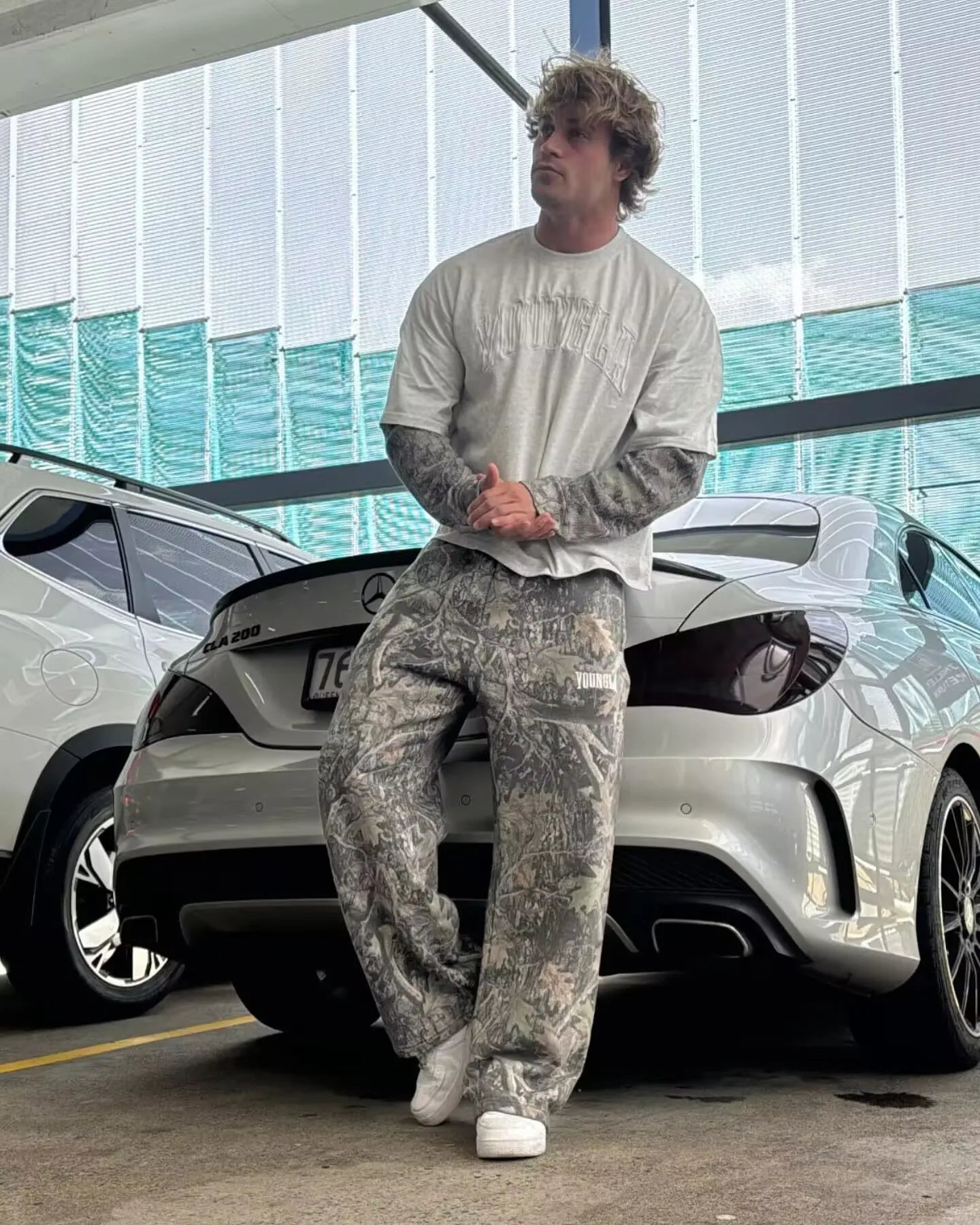 Men's pants New style Spring American digital camouflage print sports fitness Trousers loose and versatile wide-leg pants Man