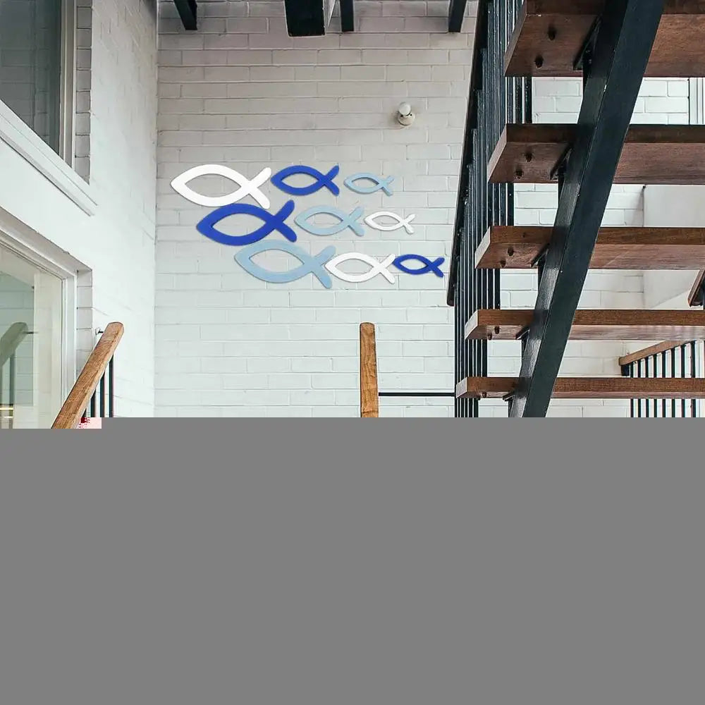 Wooden Fish Wall Art Handcrafted Ocean Fish Wall Decor with 9 Random Sizes Coastal Wall Decor for Living Room Bathroom Pool