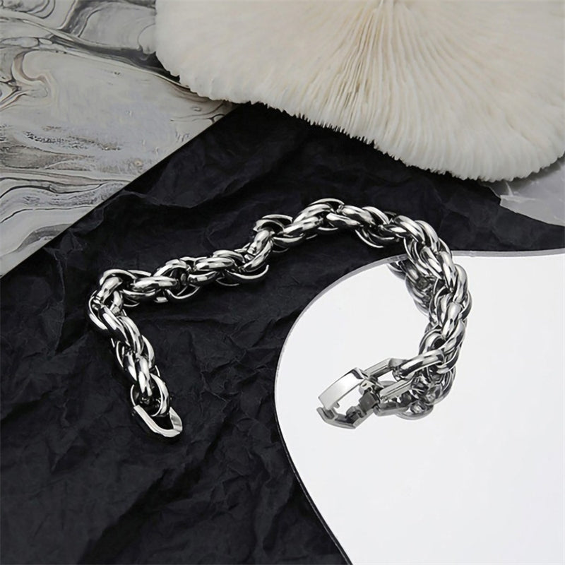Twisted Chain Bracelet for Men Women Stainless Steel Silver Color Chain Bracelets Bangle Male Jewelry Gift Wholesale