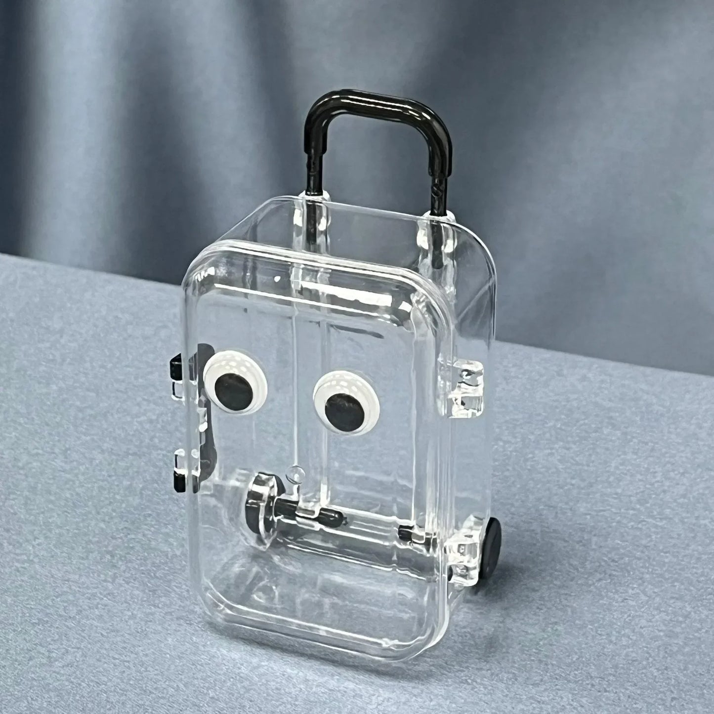 Mini Luggage Jewelery Storage Box Cute Clear Trolley Suitcase Candy Box Creative Jewelry Display Case Wedding Gift Packaging Box