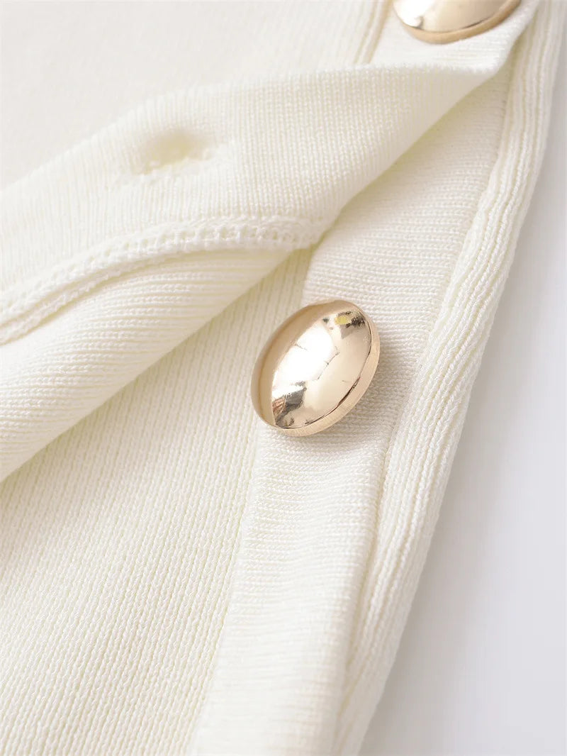 2025   Women's  Chic  Sleeveless  Top  with  Side  Buckles  Asymmetrical Hem  Casual O-neck Crop Top