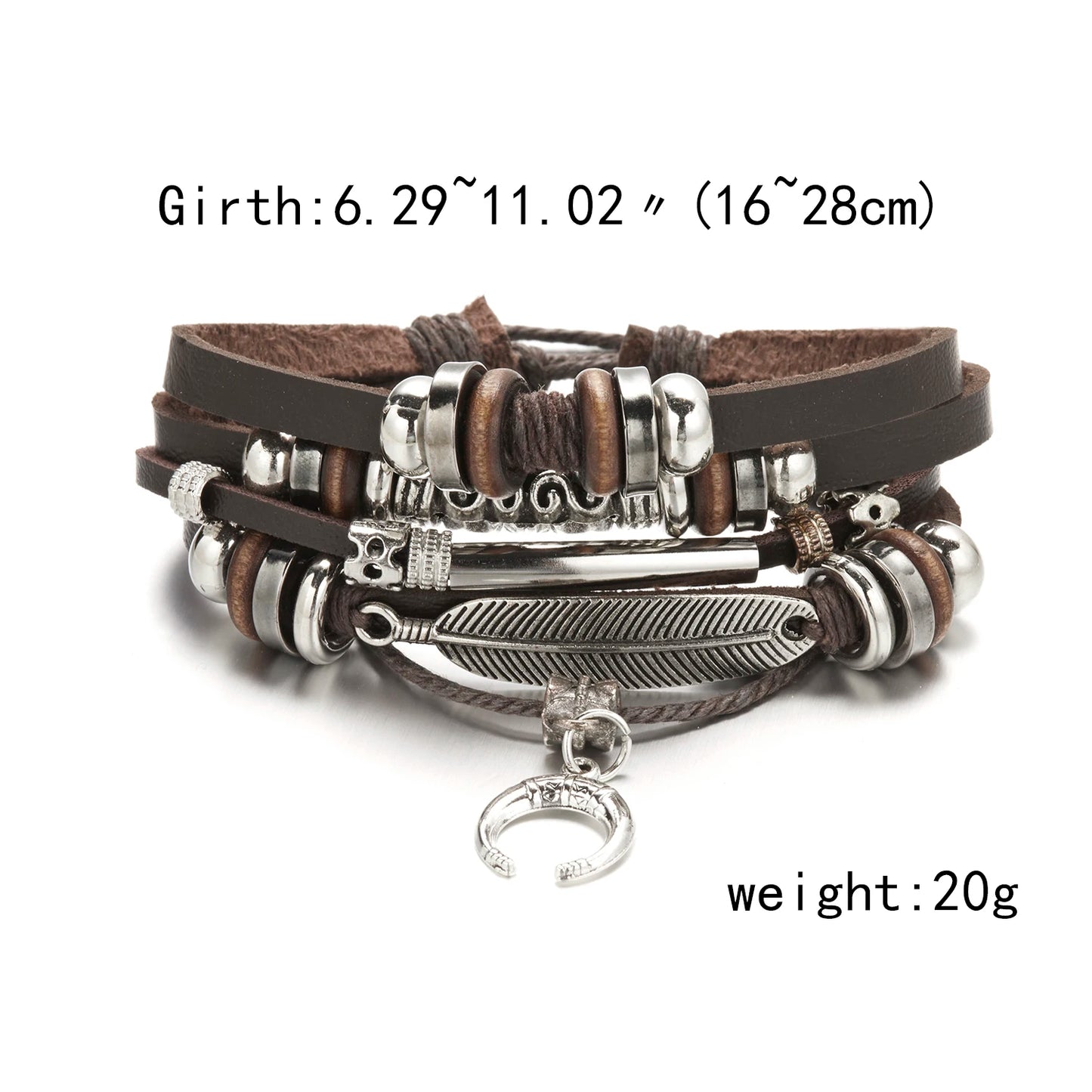 Trendy Leather Bracelets Men Women Vintage Brown Multilayer Braided Rope Bracelets Charm Wrap Wristbands Jewelry Pulsera Hombre