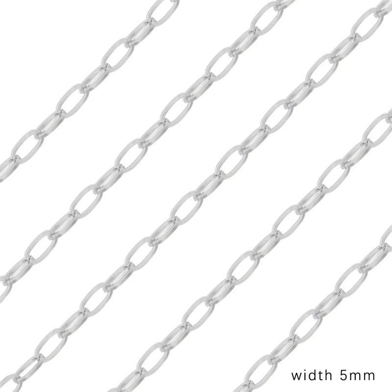 1M Stainless Steel Chain for Men Women Curb Cuban Link Chain DIY Basic Punk Choker Necklace Bracelet Hip Hop Male Jewelry Gift