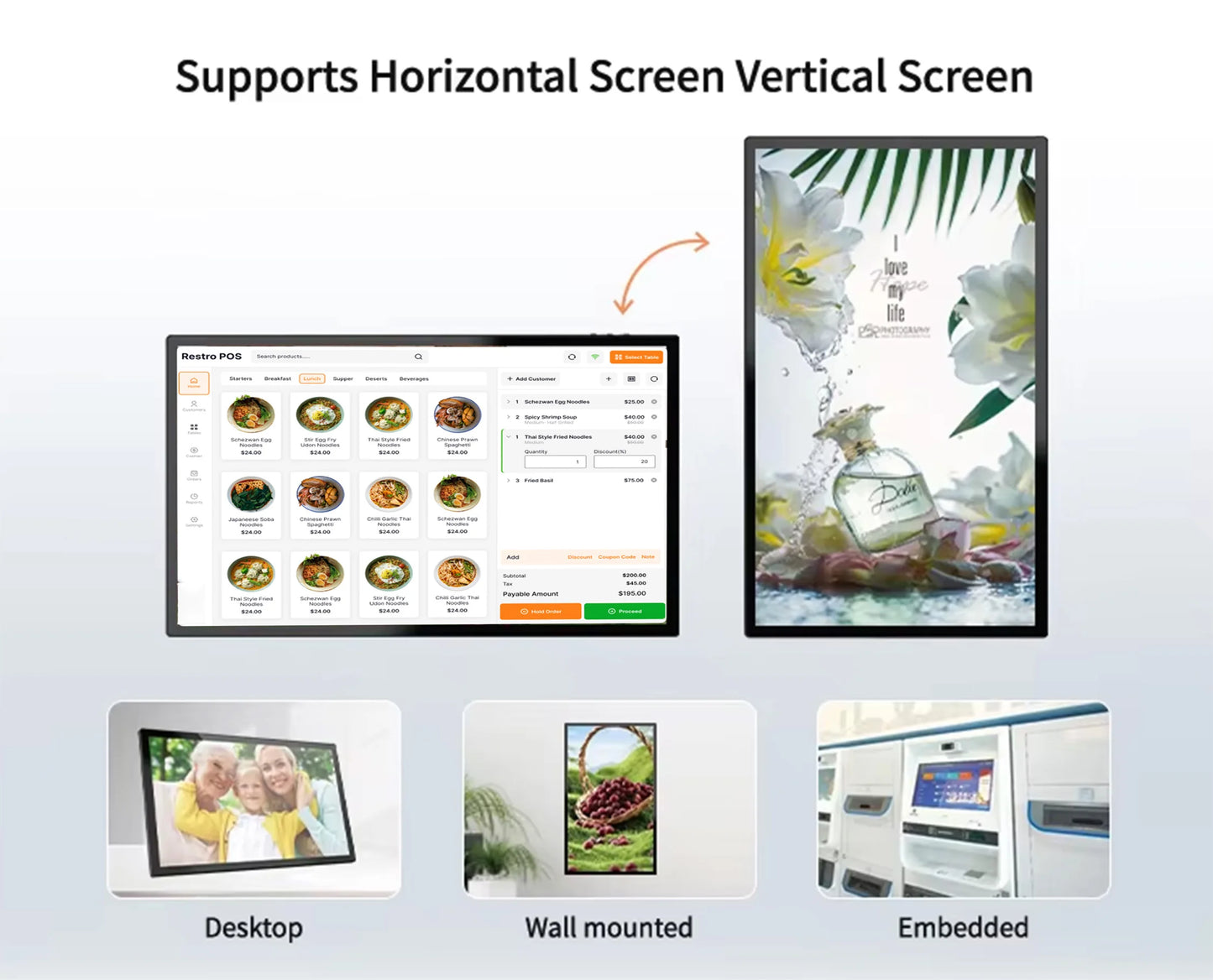 Smart Home Tablet Wall Mount with Double-Sided Lights 15.6 Inch FHD Touch Screen Android 14 8-Core 8G 128G POE for Home Automati