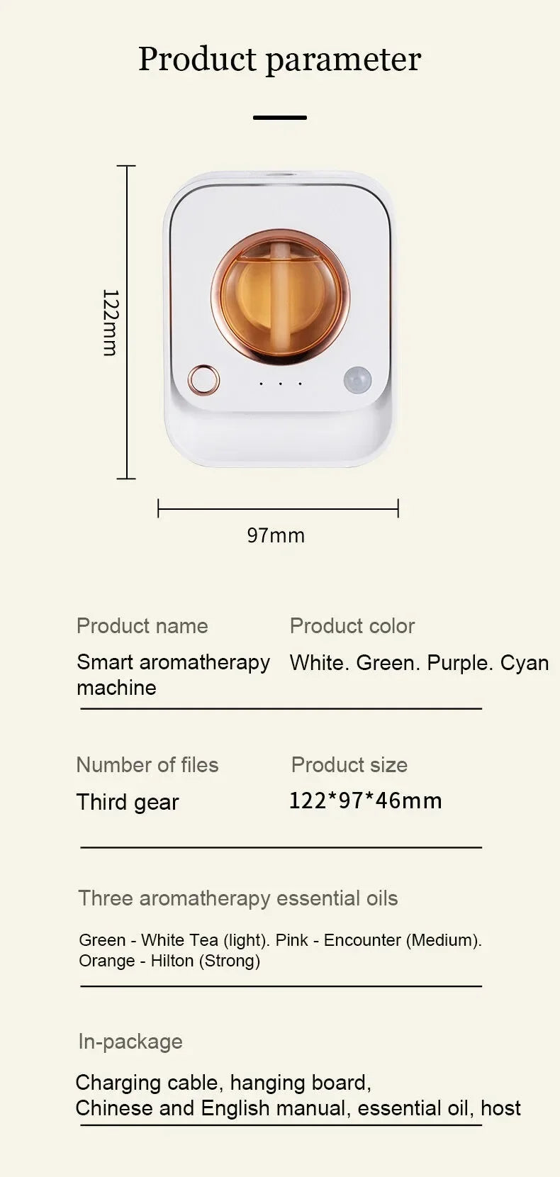 Automatic Spray Aromatherapy Diffuser Smart Sensor USB Air Freshener Essential Oil Perfume Machine for Home Office Toilet Room