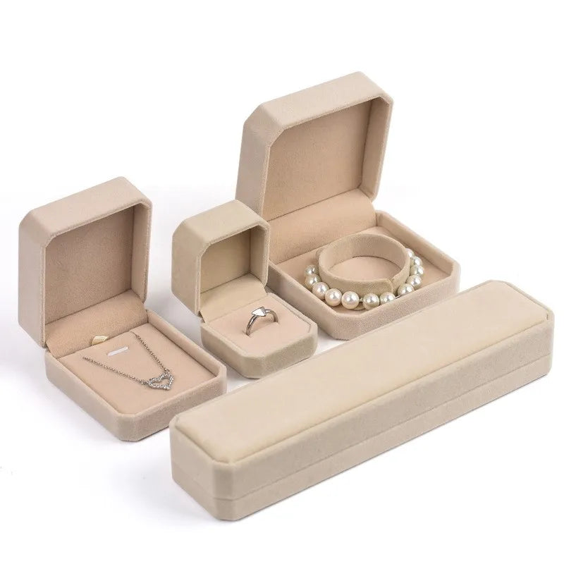 High-end Velvet Jewelry Box Necklace Ring Bracelet Pendant Earrings Storage Wedding Party Gift Box Jewelry Organizer Box Joyero