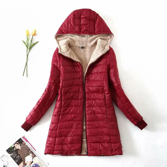 Soft Women Coat Casual Wear Plush Lining S-2XL Autumn Winter Mid-length Jacket  Women Mid-length Coat Keep Warm