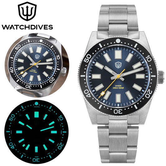 Watchdives WD1965 Watch VH31 Sweep Second Movement BGW9 Luminous Domed Sapphire Crystal 20Bar Waterproof 38mm Vintage Watches