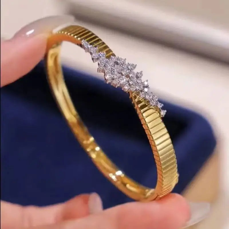 Bellux Real gold Plated Sterling Silver Bangle bracelets women jewellery women Original and pure 925 sterling silver bracelets