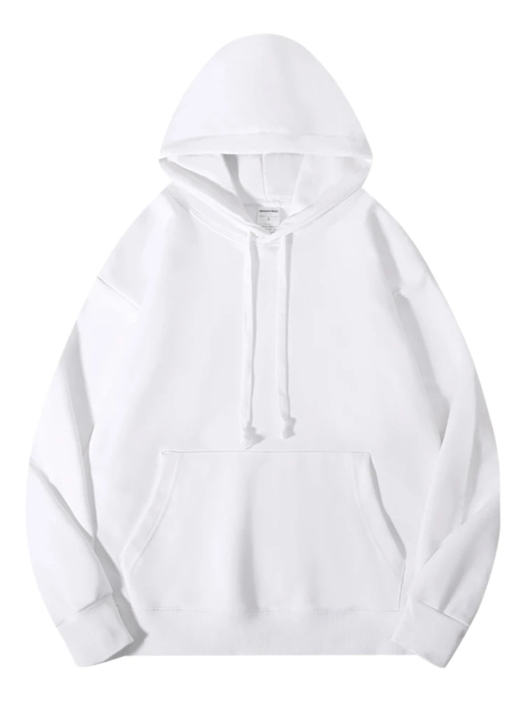 Solid Oversize Hoodies For Women Pocket Casual Loose Hooded Sweatshirt Woman Autumn Cotton Terry Hoodies Women Oversize Pullover