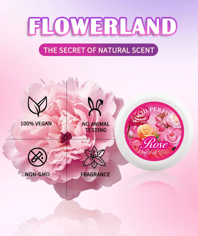 4PCS/Box Body Cream Gift Set Portable Solid Perfume Rose, Peony, Lavender, Cherry Blossom, Fresh Flower Scented Holiday Gift