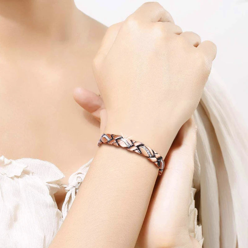 Men Pure Copper Bracelet Health Energy Germanium Magnetic Bracelet Vintage Hologram Chain Link Bracelets for Women Arthritis