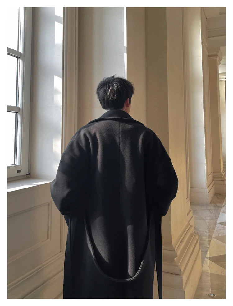 Long Coats for Men Woolen Jackets 2024 Winter Thicken Coat Trench Coats Korean Vintage Loose Heavy Jackets Men Leisure Overcoat