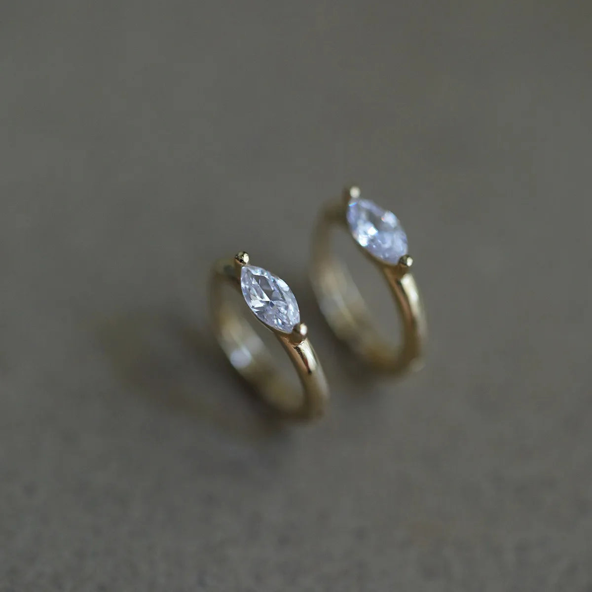 925 Sterling Silver Plated 14K Gold Geometric Zircon Earrings for Women Simple Elegant Exquisite Ear Accessories