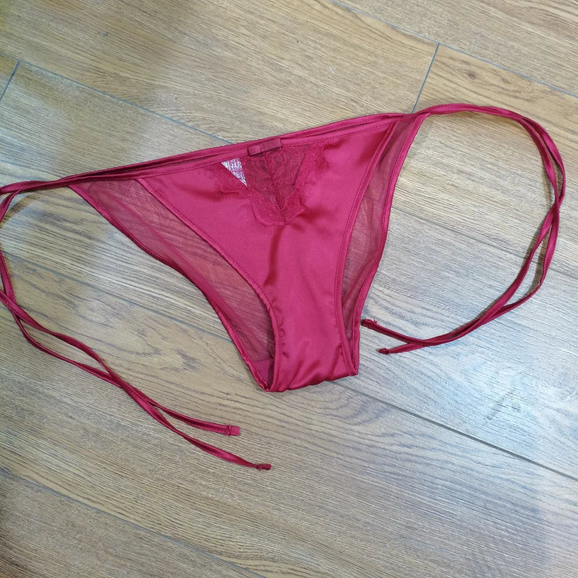 Women Lace Panties Lingerie Soft Silk Satin Underwear Knickers Briefs Seamless Simulated Silk Strap Low Waist Underwear For Lady