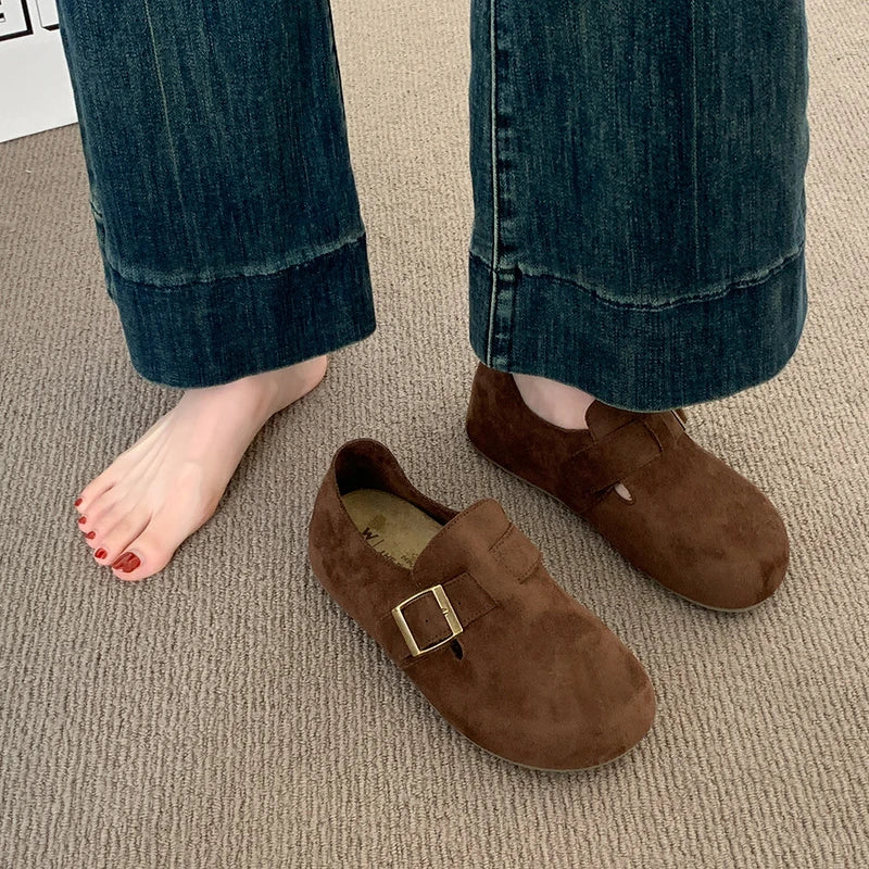 Women's Shoes Flats Barefoot Sneaker Woman 2025 Trend Moccasins Slip-on Round Toe Running Comfortable Stylish Retro on Offer New