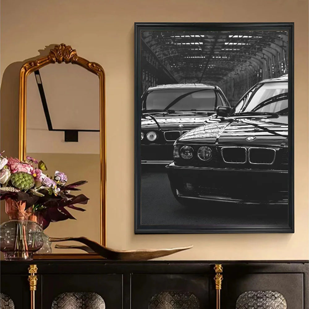Modern Fashion Wall Art Simple Black And White Luxury Car Poster HD Posters Home Room Bar Cafe Decor Art Wall Painting Picture