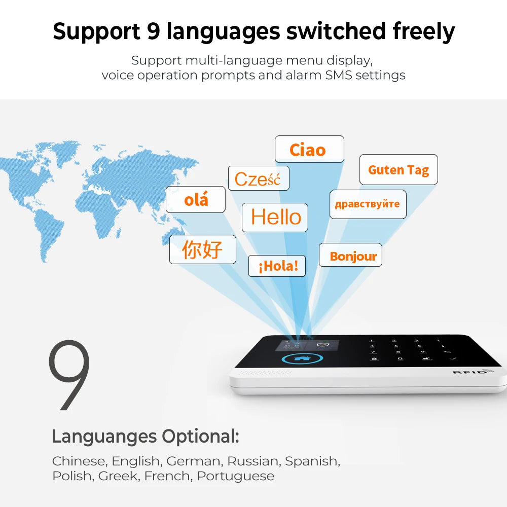 Smart Home Tuya GSM Alarm System 4G Wifi System for House Security Wireless with Door Sensor Smart Life APP Control for Alexa