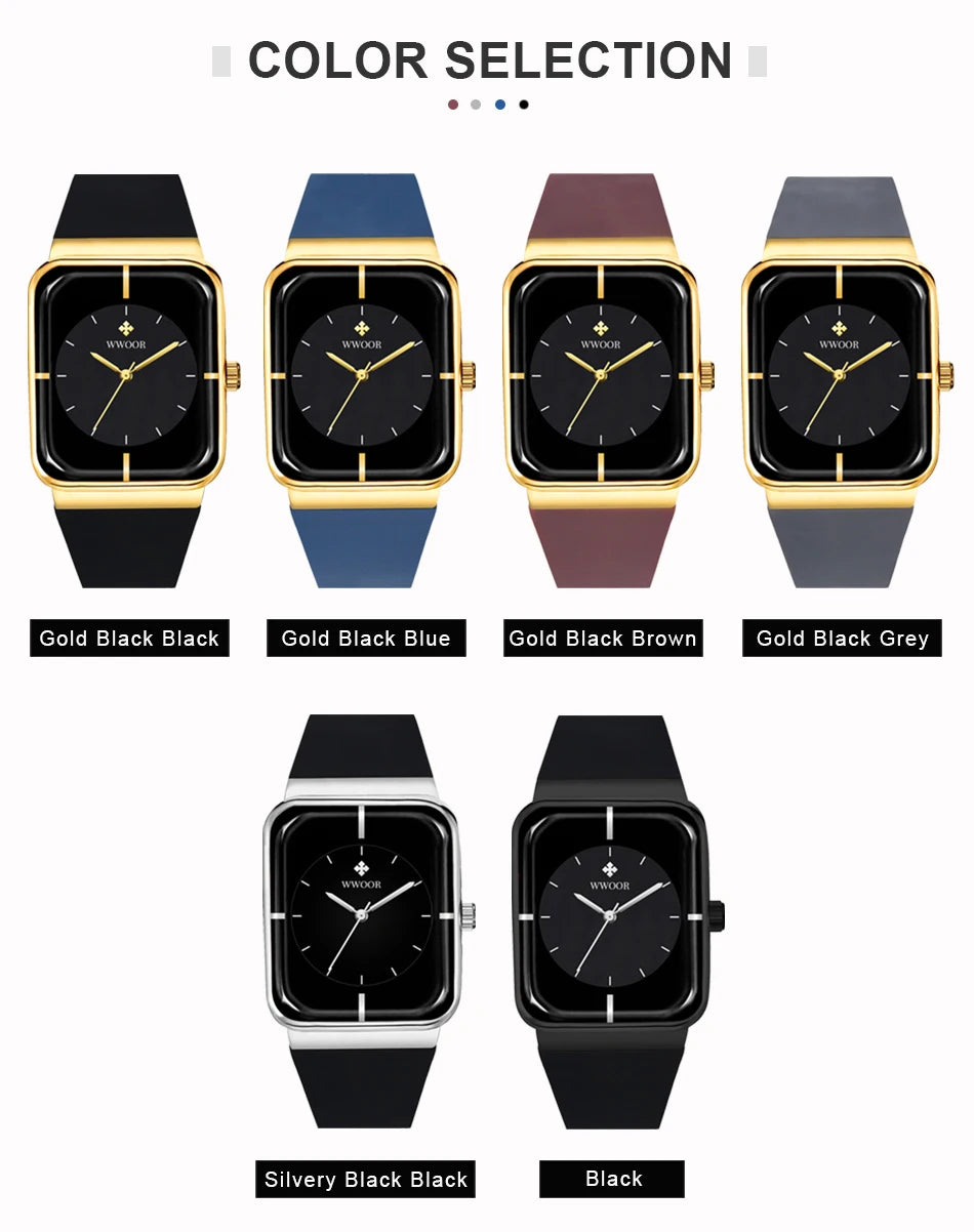 WWOOR  Men's Watches Top Brand Luxury Watch For Men Gold Fashion Stainless Steel Waterproof Quartz Wristwatch  Relogio Masculino