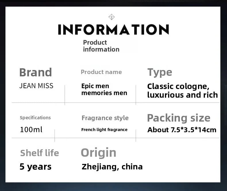 Love Interlude Perfume 100ml Memoirs Men's Perfumes Cologne Men Business Fragrance Lasting Sandalwood Charm Eau De Parfum