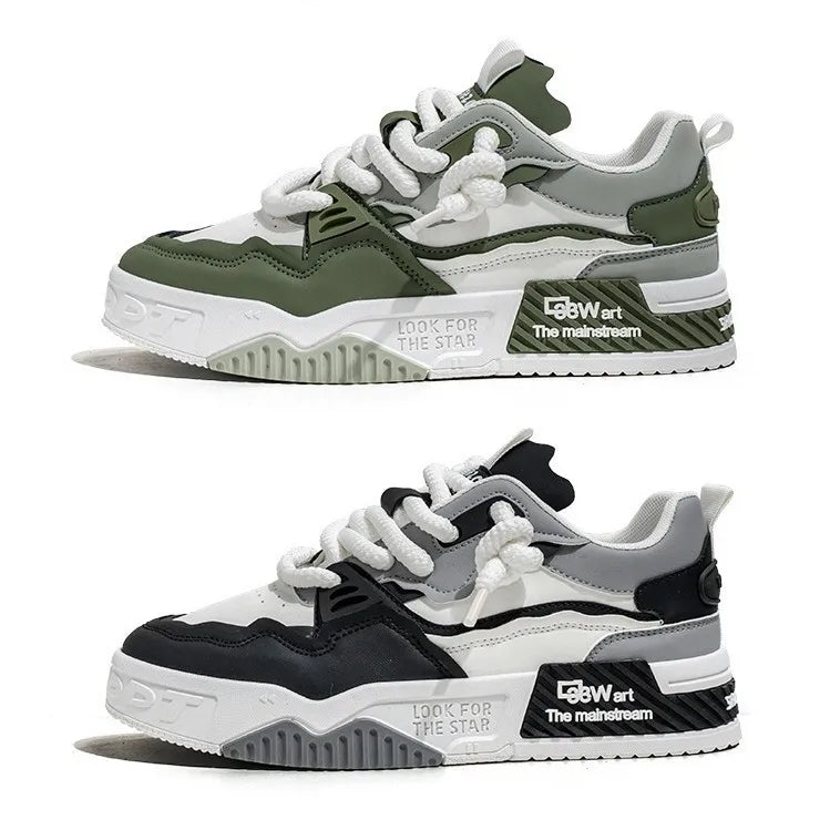 2025 New Men's Shoes Summer Versatile Thick soled Casual Flat Shoes Anti slip Youth Sports Trendy Shoes