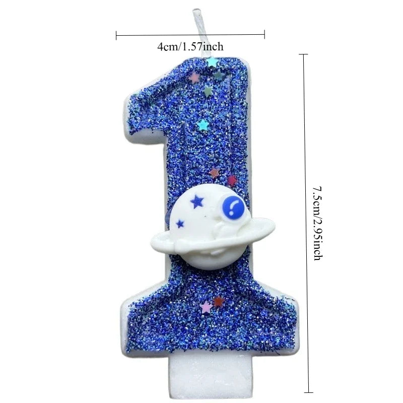 Number Candle, Blue Creative Birthday Cake Candle,use for Birthday Party and Wedding Decoration Mother's Day Graduatio