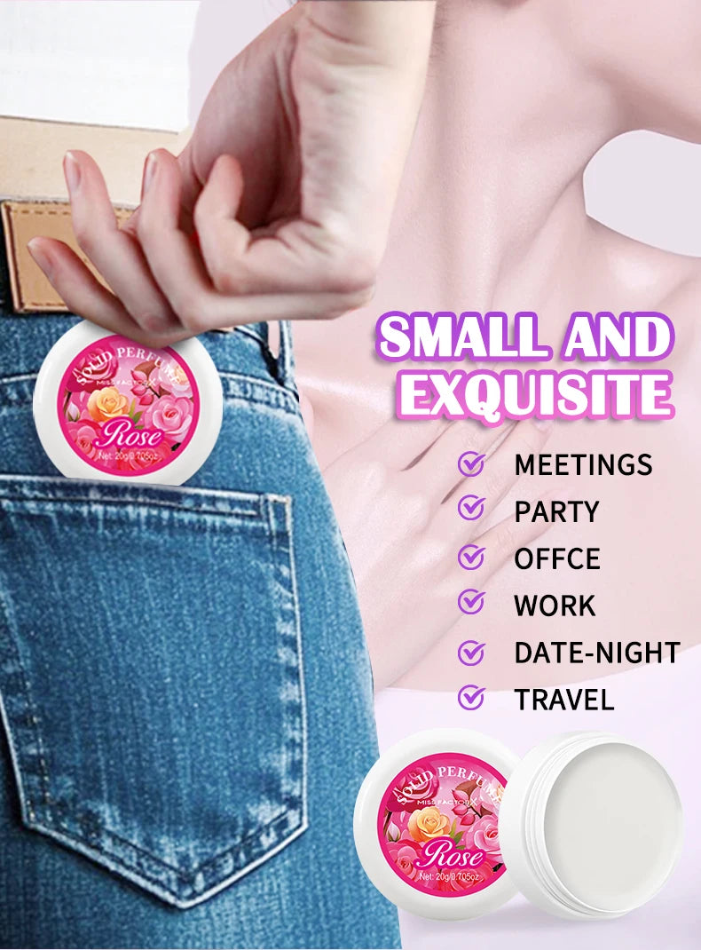 4PCS/Box Body Cream Gift Set Portable Solid Perfume Rose, Peony, Lavender, Cherry Blossom, Fresh Flower Scented Holiday Gift