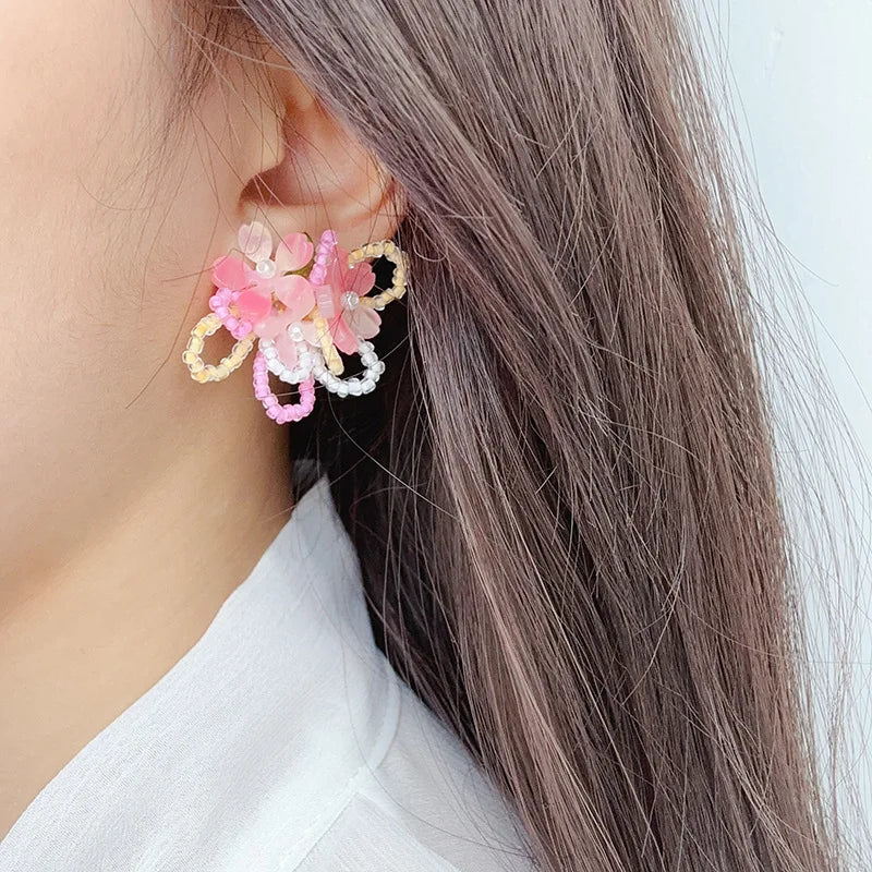 Handmade Beaded Bohemian Colorful Earrings