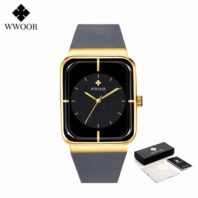 WWOOR  Men's Watches Top Brand Luxury Watch For Men Gold Fashion Stainless Steel Waterproof Quartz Wristwatch  Relogio Masculino