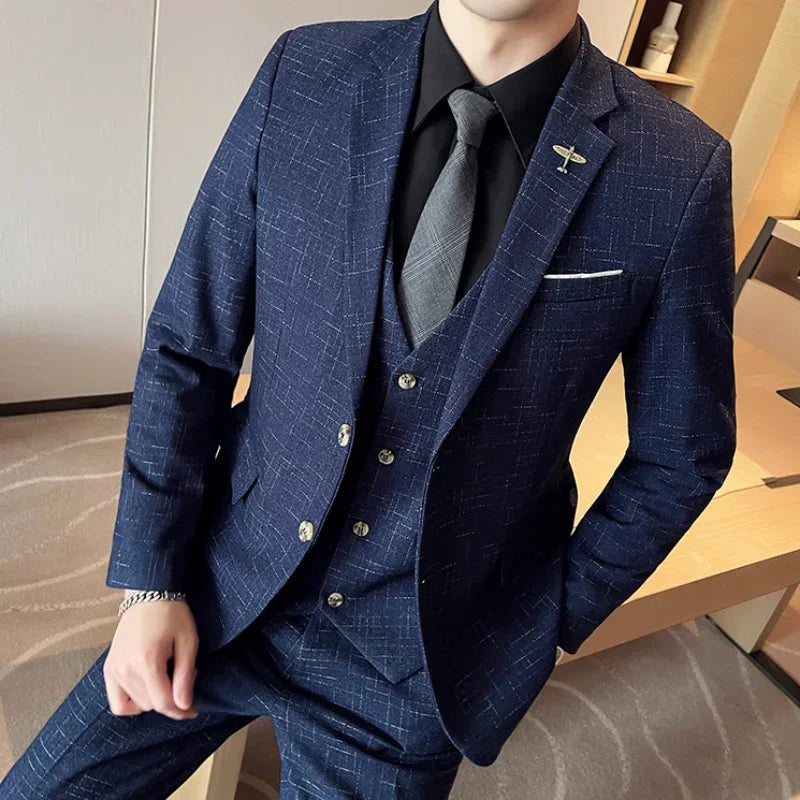 High-quality wedding suit for men, fashionable business, professional groom and best man, handsome two-piece set