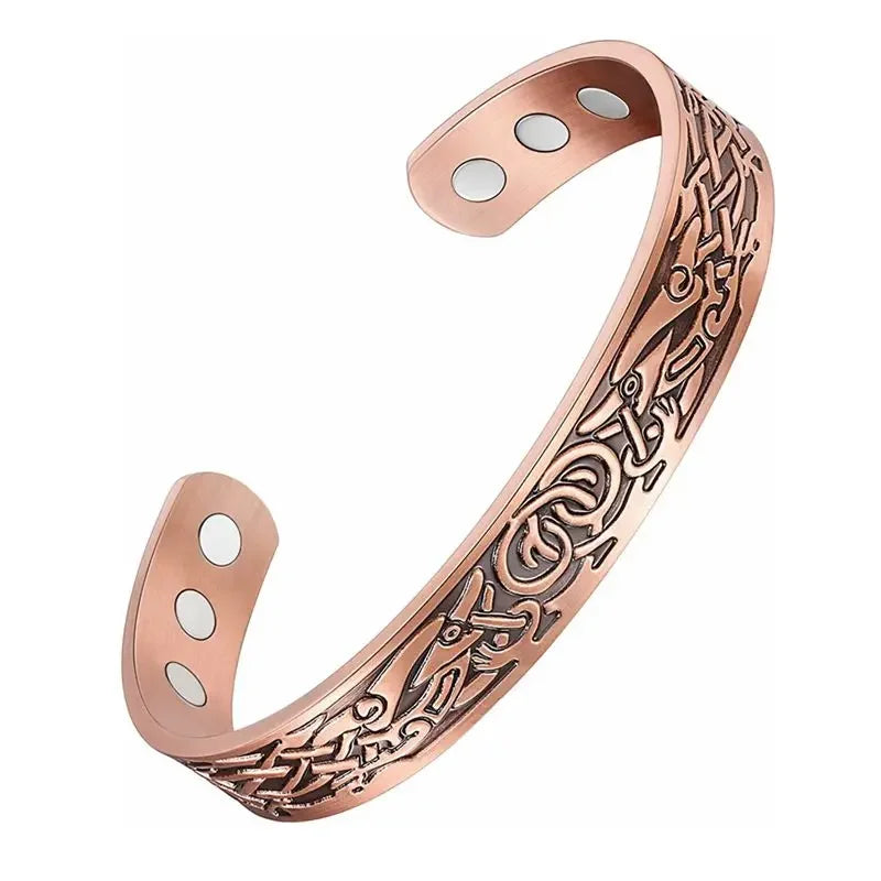 Men Pure Copper Bracelet Health Energy Germanium Magnetic Bracelet Vintage Hologram Chain Link Bracelets for Women Arthritis