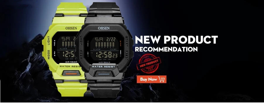 Digital Watches for Men Black 50M Diving Tactical Wristwatch Big Dial Waterproof Electronic Led Military Clocks Alarm Stopwatch