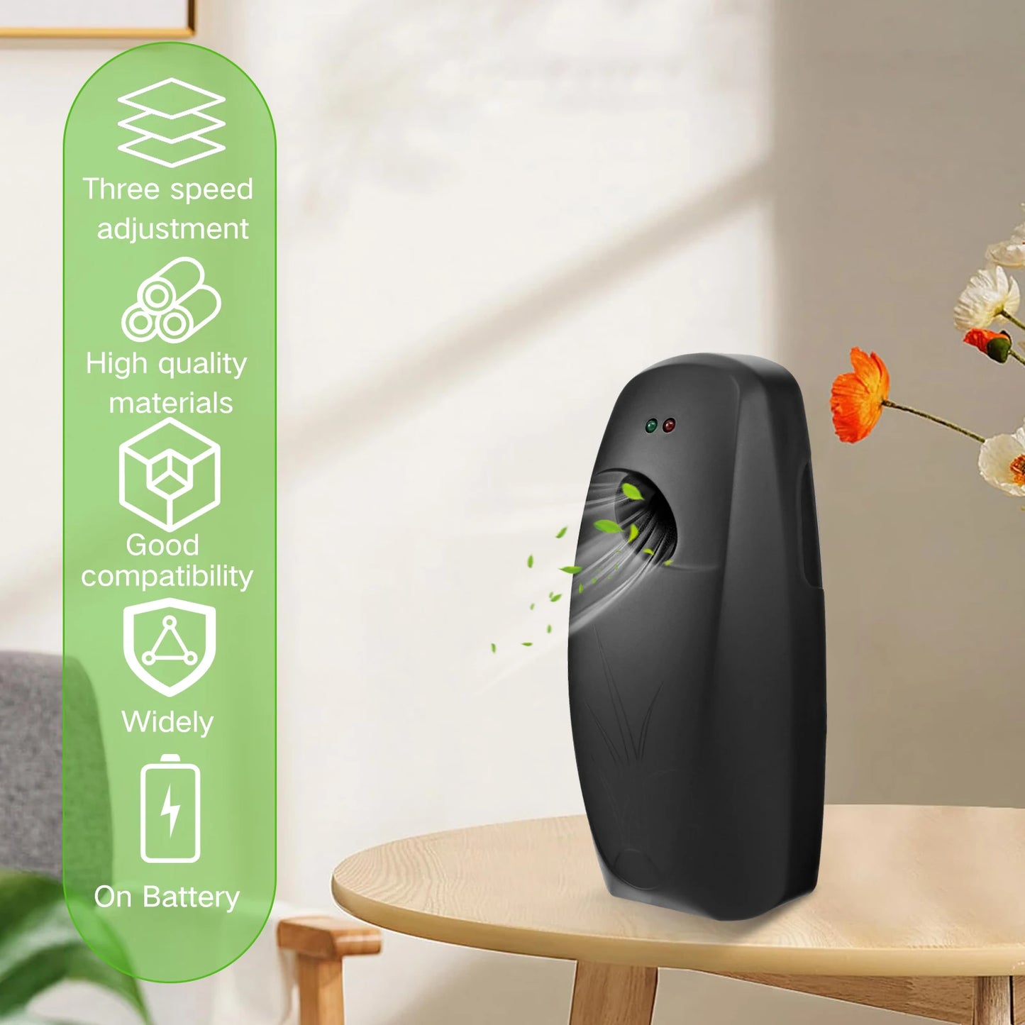 2Pcs Air Fresher Dispenser Wall-Mounted 300ML Liquid Automatic Perfume Spray WIth 3 Adjustable Mode for Home Fragrance Dispenser