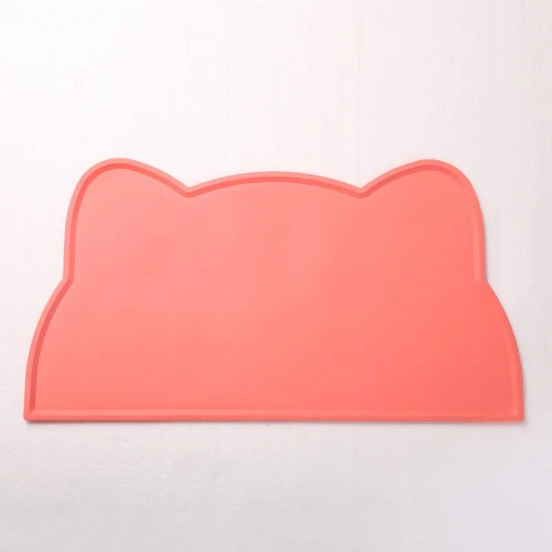 Pet silicone food mat waterproof, anti-slip, dirty, washable and easy to clean, universal tableware mat for cats and dogs.
