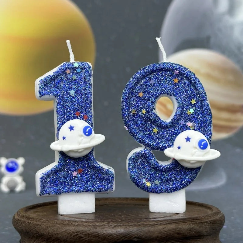 Number Candle, Blue Creative Birthday Cake Candle,use for Birthday Party and Wedding Decoration Mother's Day Graduatio