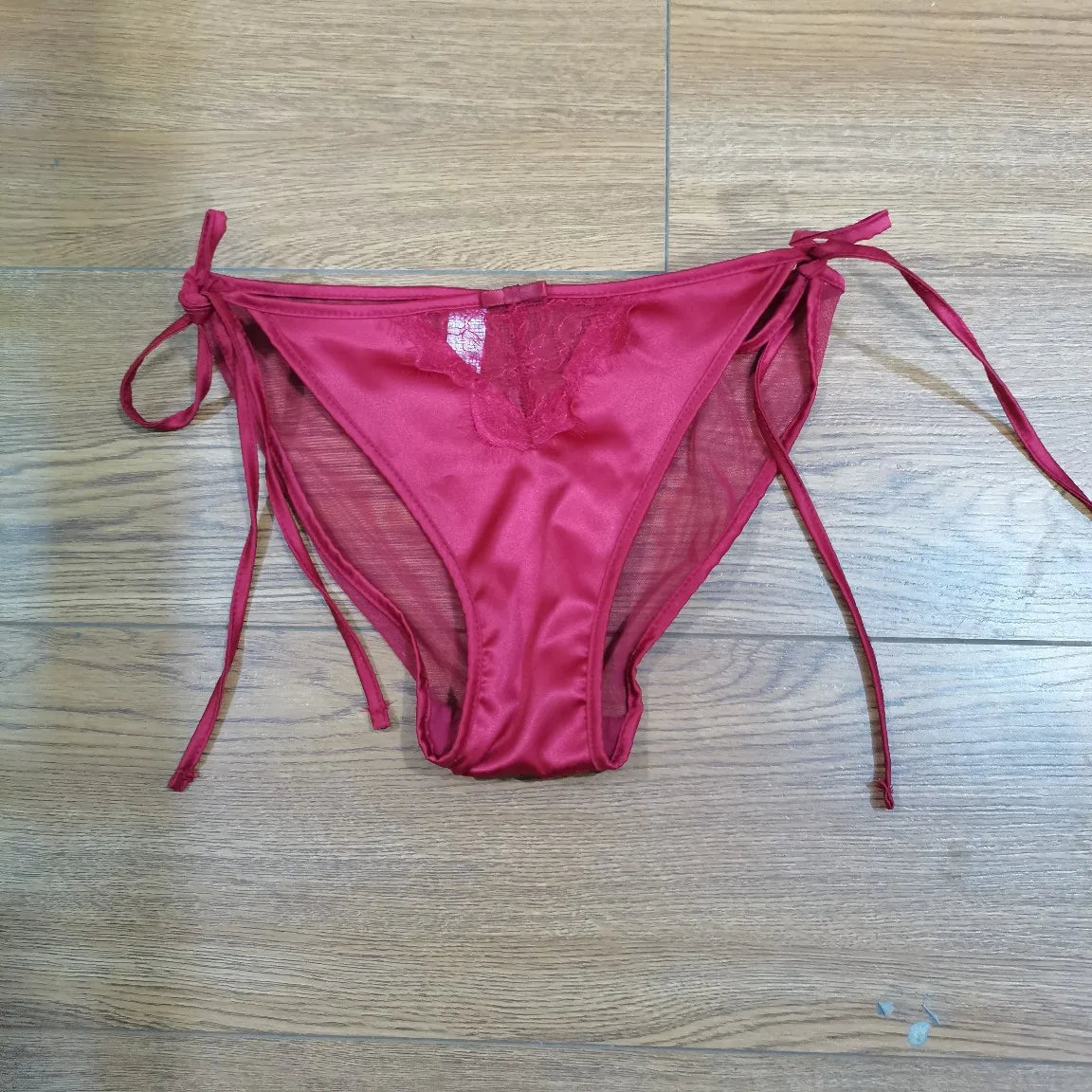 Women Lace Panties Lingerie Soft Silk Satin Underwear Knickers Briefs Seamless Simulated Silk Strap Low Waist Underwear For Lady